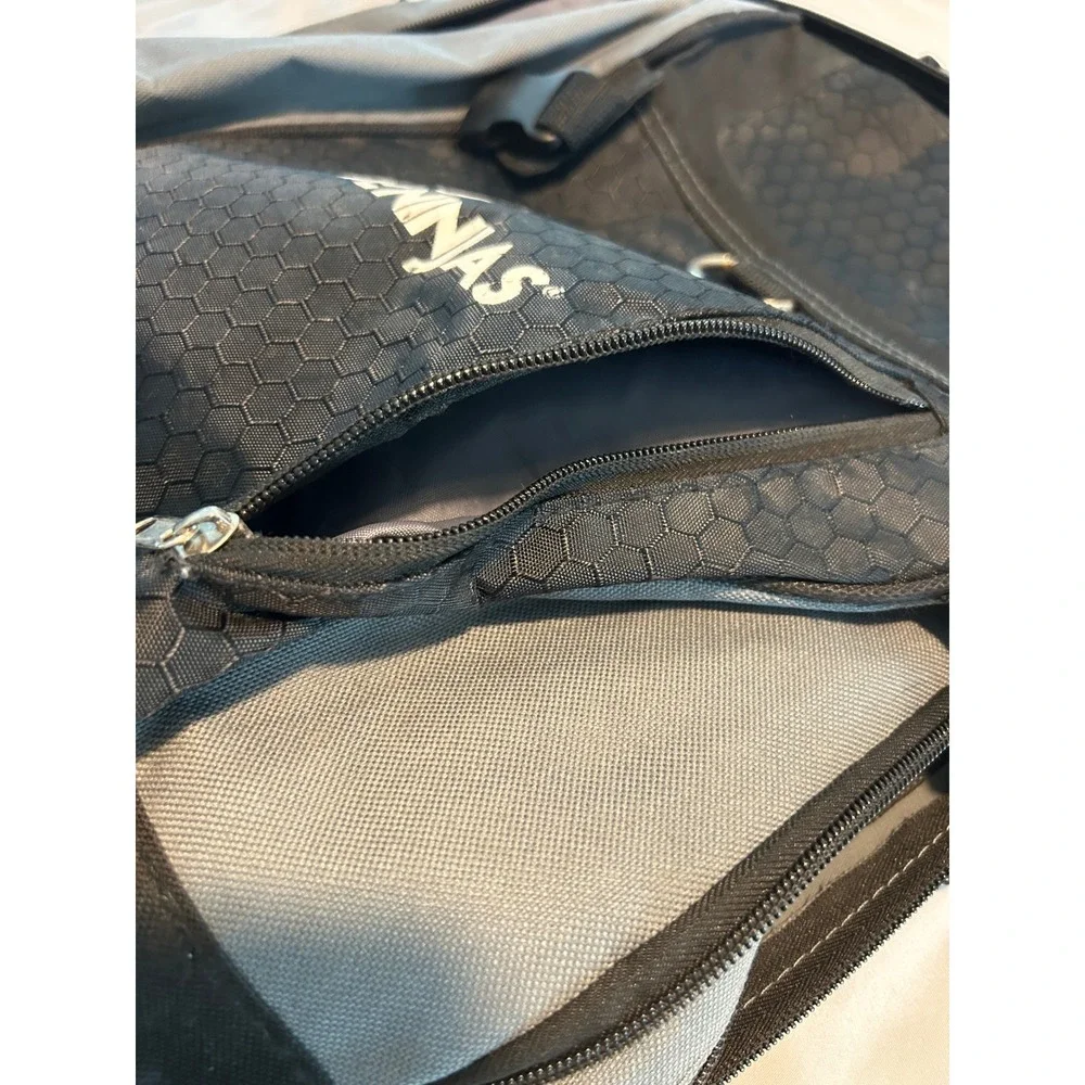 Code Ninjas Backpack Black Gray Honeycomb Pattern Multi-Pocket Tech Bag 18x13